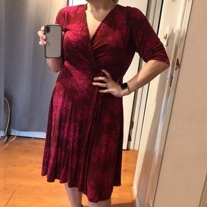 Torrid Jersey Faux Wrap Midi Dress, Size 1